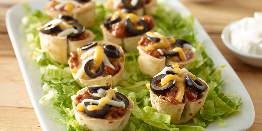 Mini Mexican filo cups